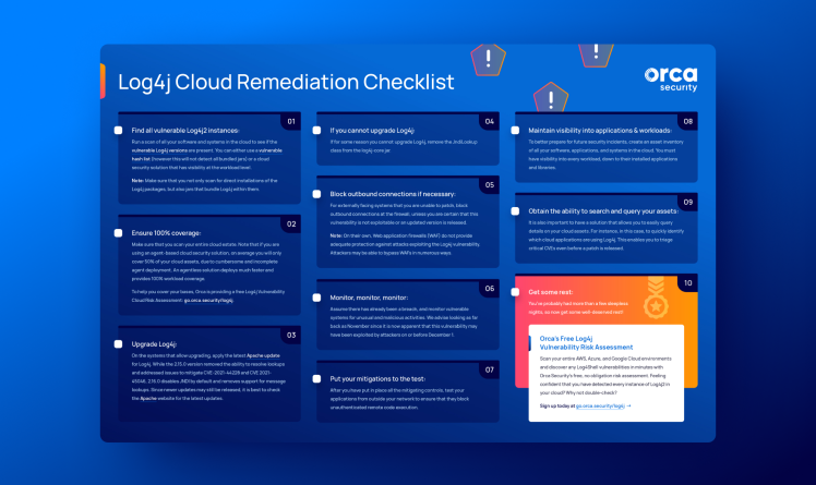 Log4j Cloud Remediation Checklist