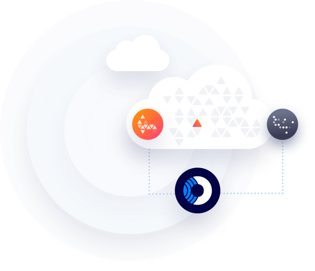 Graphic art representing a cloud security solution