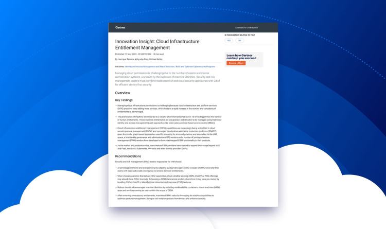 New Gartner Report Observes a Convergence of CIEM and Wider Cloud Security