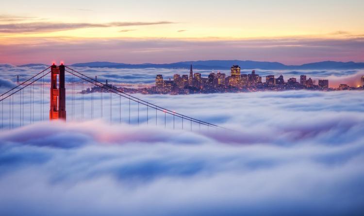 A photo of the bridge in San Francisco, California