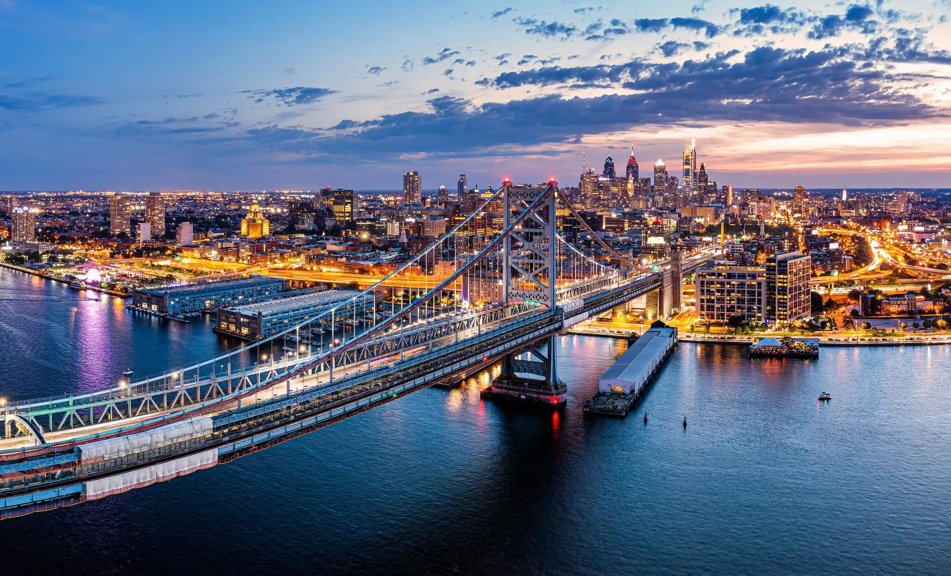 A photo of the night skyline in Philadelphia, Pennsylvania