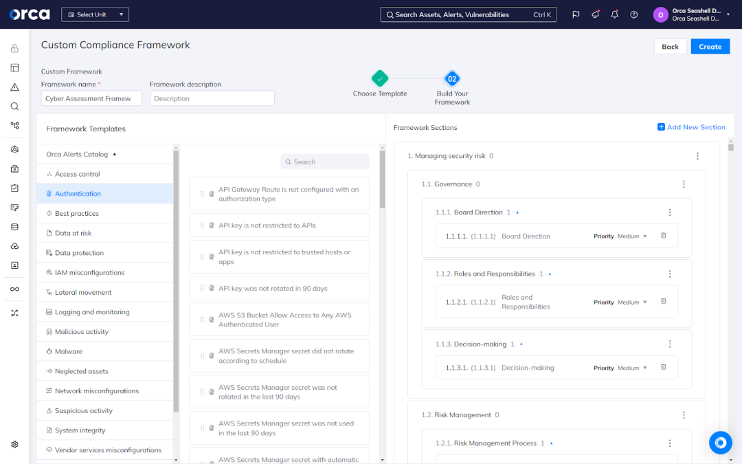 Orca Alert Catalog. Browse over 2,200 cloud security alerts for various use cases.