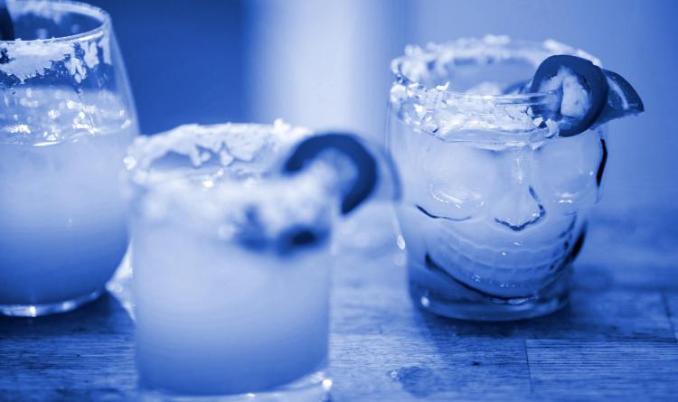 A picture of chilled mixed drinks on a table