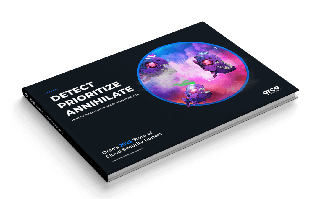 A 3d rendering of Orca Security's 2025 State of Cloud Security Report