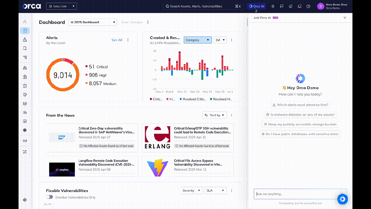 An animated GIF of the Orca platform leveraging AI to answer a more complex question