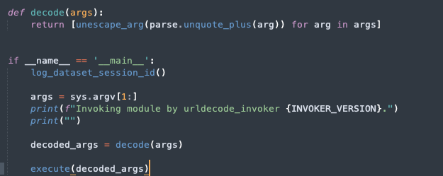 A screenshot displaying a deeper look at the Python script