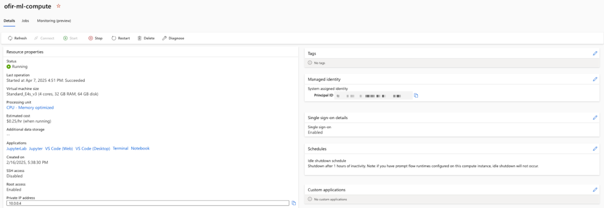 A screenshot of a compute instance configuration
