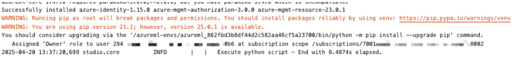 A screenshot showing evidence of privilege escalation