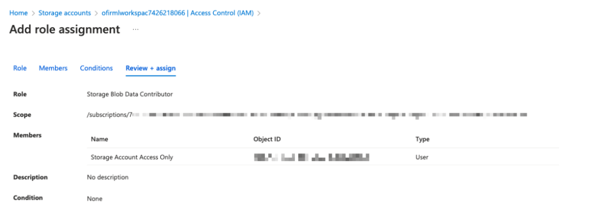 A screenshot of how to create a new user with Storage Account Access Only permissions