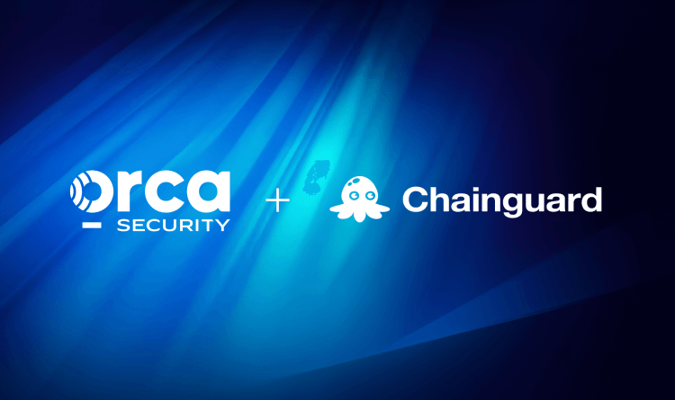 An image with the Orca Security and Chainguard logos together in partnership