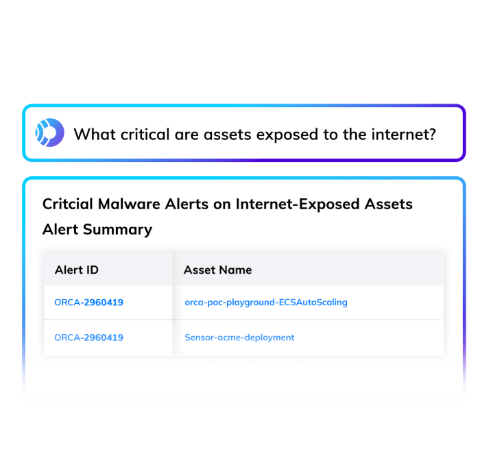 An illustration displaying how Orca AI can help you understand your critical exposures on your cloud assets