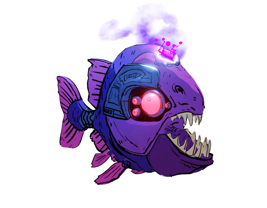 A stylized image of a piranha posing as a cloud security threat