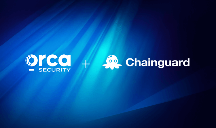 An image with the Orca Security and Chainguard logos together in partnership