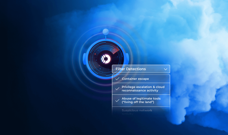 A sylized graphic depicting the Orca sensor capability scanning the cloud