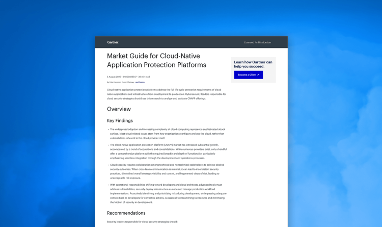 2025 Gartner® Market Guide for Cloud-Native Application Protection Platforms (CNAPP)