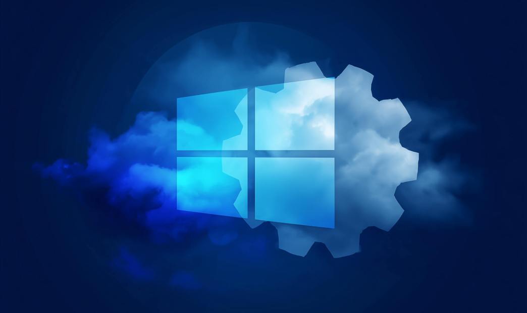 A stylized graphic of the Windows logo on top of a cloud