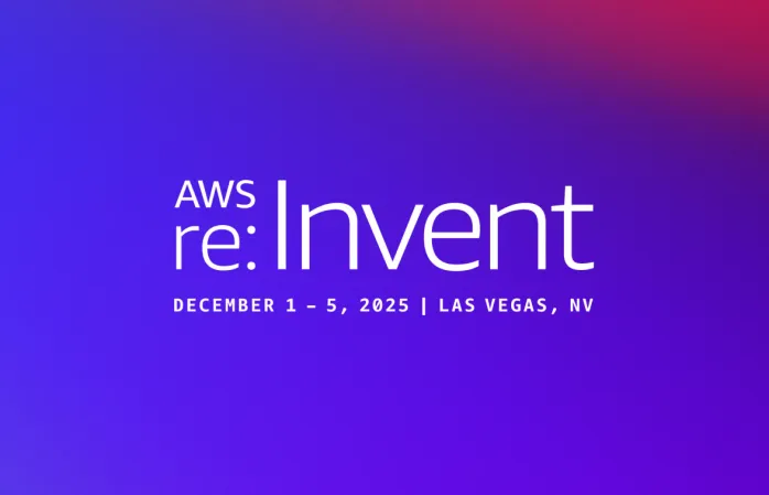The logo of the AWS re:Invent event in Las Vega, NV