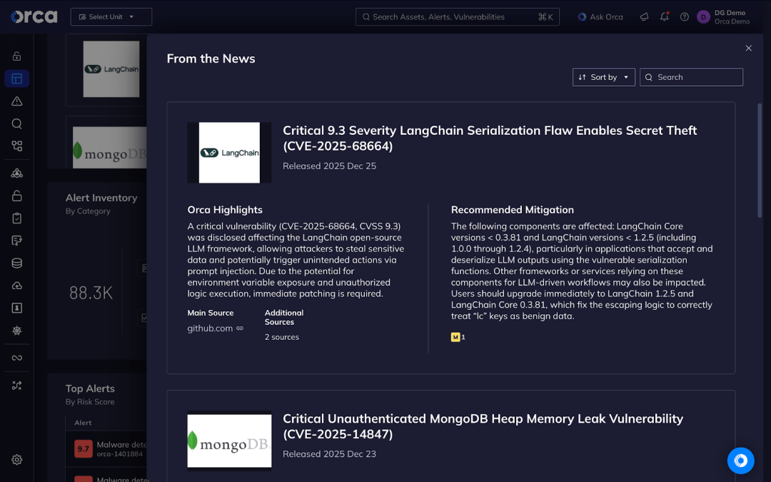 A screenshot of the “From the News” widget in the Orca Platform