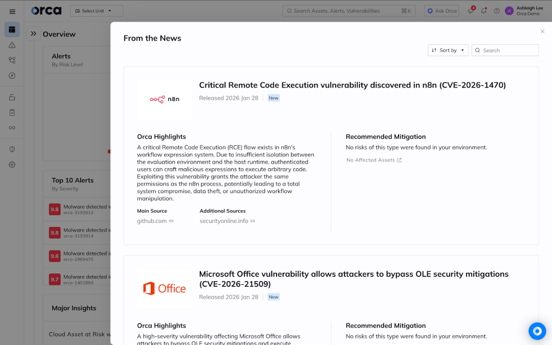 A screenshot of the From the News item in the Orca Platform