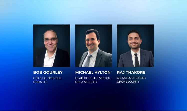 A photo of speakers Bob Gourley, CTO and Co-Founder, OODA and Michael Hylton, Head of Public Sector, Orca Security