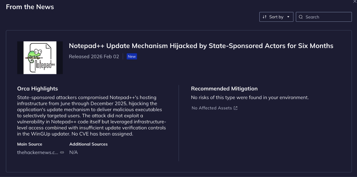 A screenshot of the "From the News" section in the Orca Platform