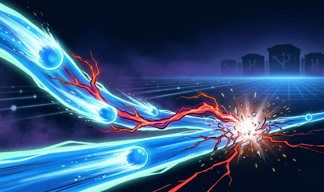 Cyber-themed illustration of a push injection attack against GitHub Enterprise Server repositories, symbolizing a Remote Code Execution (RCE) flaw.