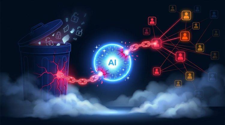 A stylized graphic representing how Generative AI can open up cloud security issues