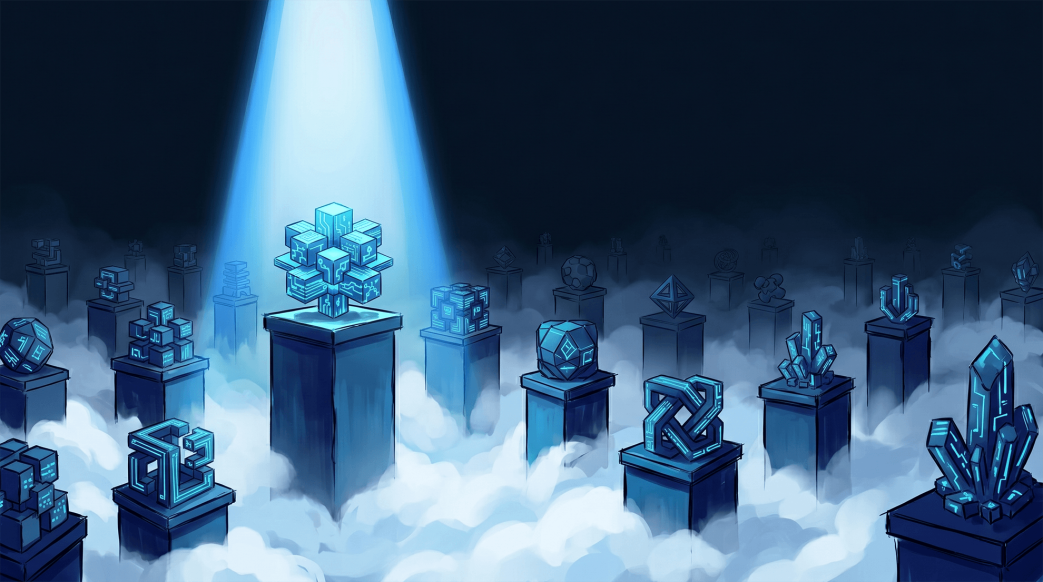 Multiple abstract forms recede into darkness as a single Orca blue spotlight illuminates the standout tool in a field of evaluated AppSec solutions.